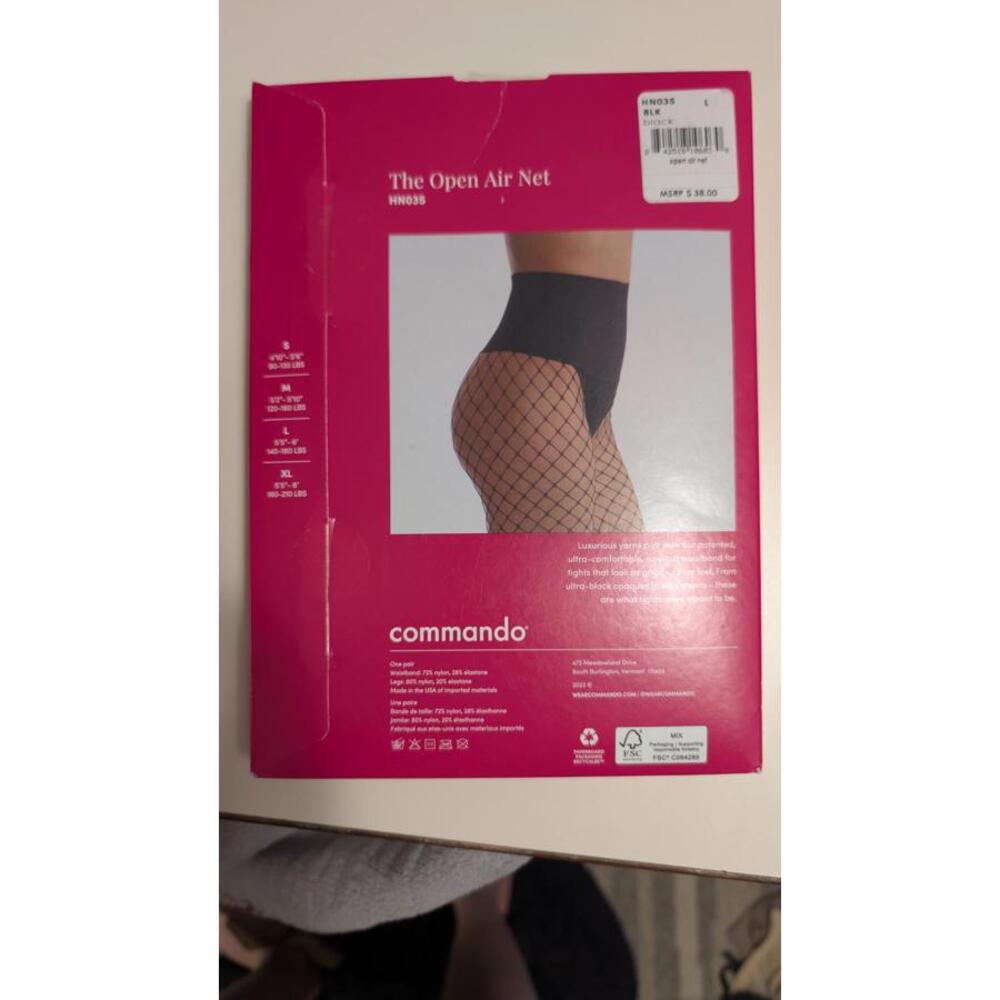 Commando The Open Air Net Black Fishnet Tights - Size Large